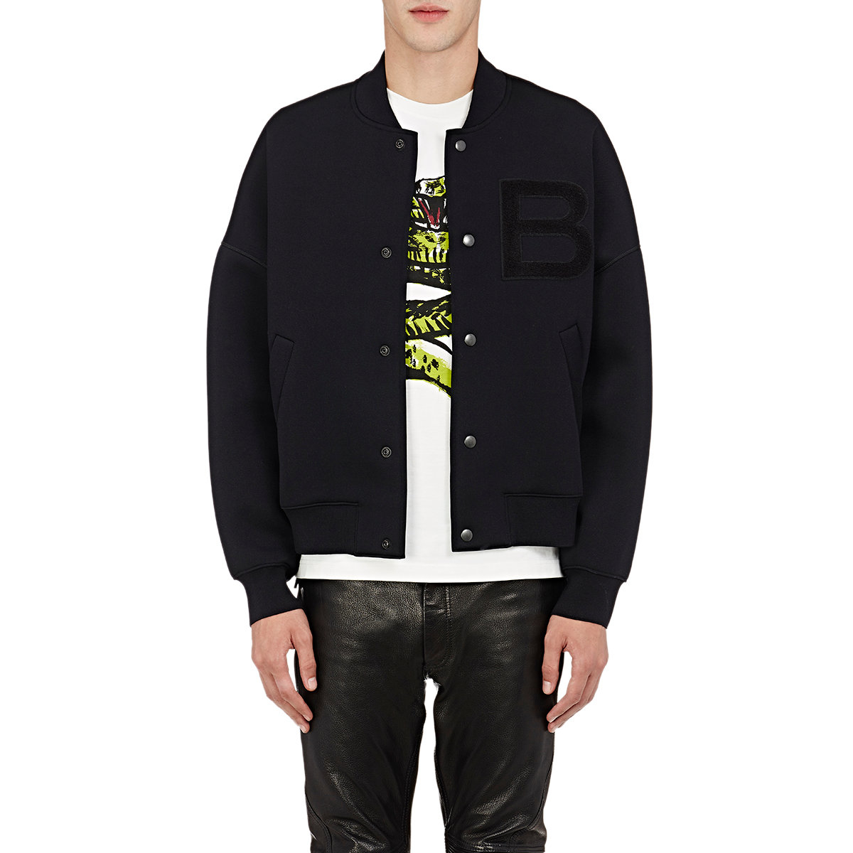 Lyst - Balenciaga b Varsity Jacket in Black for Men