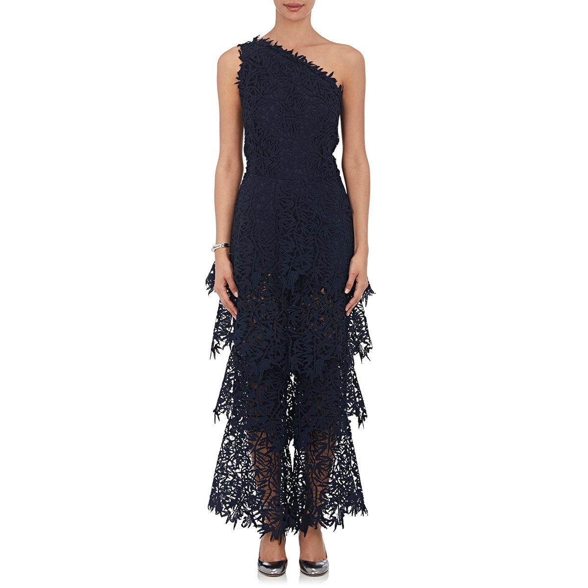 Osman Tiered Crochet Jumpsuit in Blue Lyst