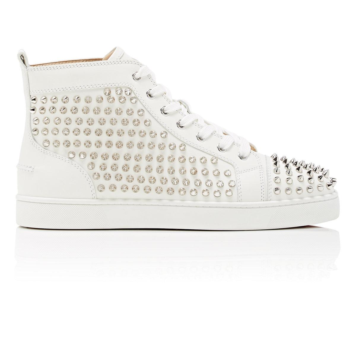 Lyst - Christian Louboutin Louis Spiked Leather High Top Trainers in ...