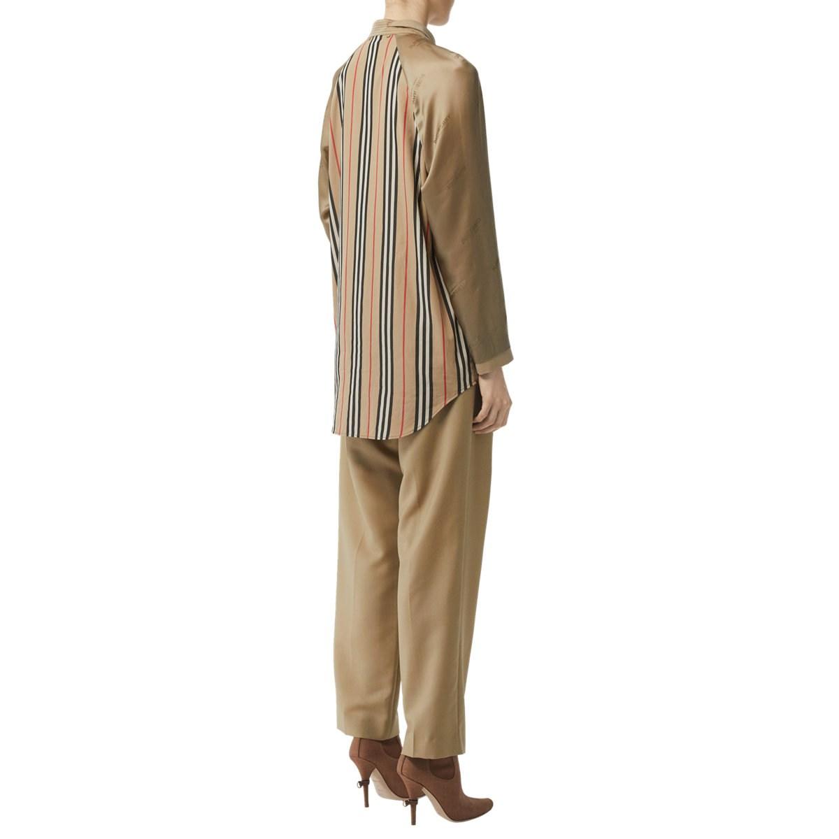 Burberry Wallpaper Heritage Stripe Cotton Blouse in Beige (Natural) - Save 40% - Lyst