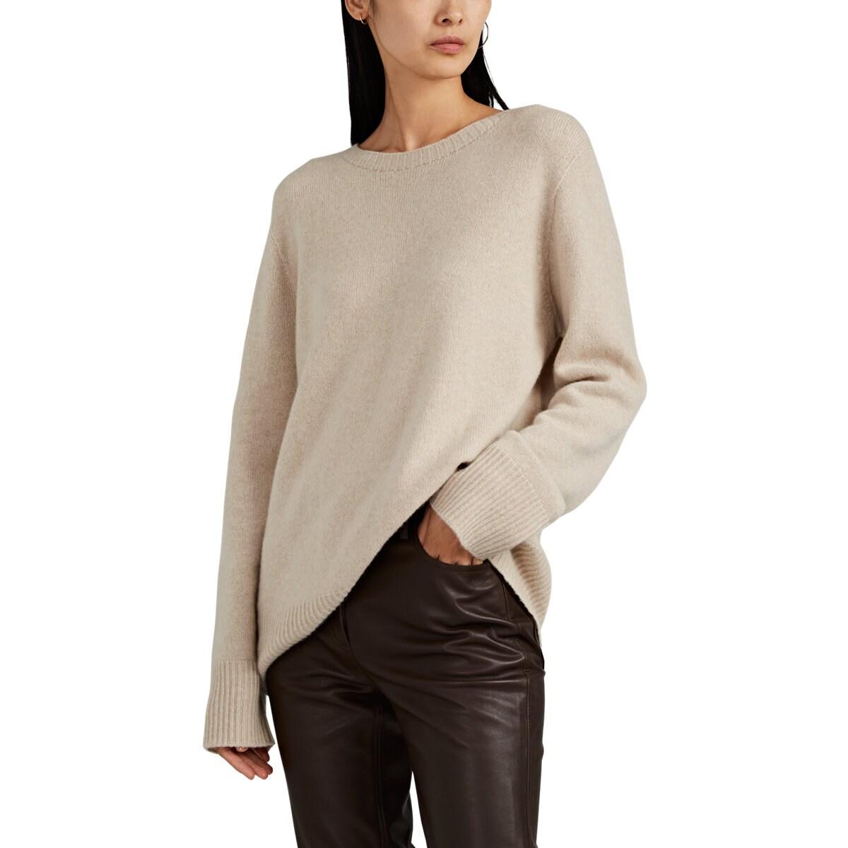 The Row Sibel Wool-cashmere Crewneck Sweater in Beige (Natural) - Lyst