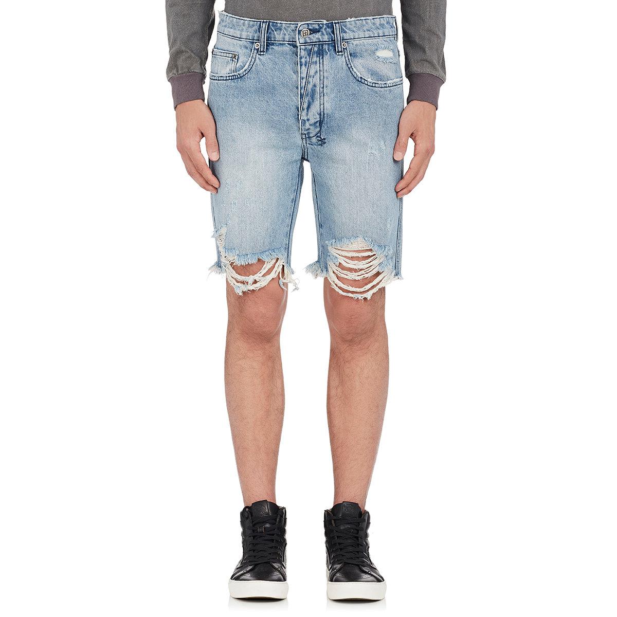 Lyst - Ksubi Axel Distressed Denim Shorts in Blue for Men