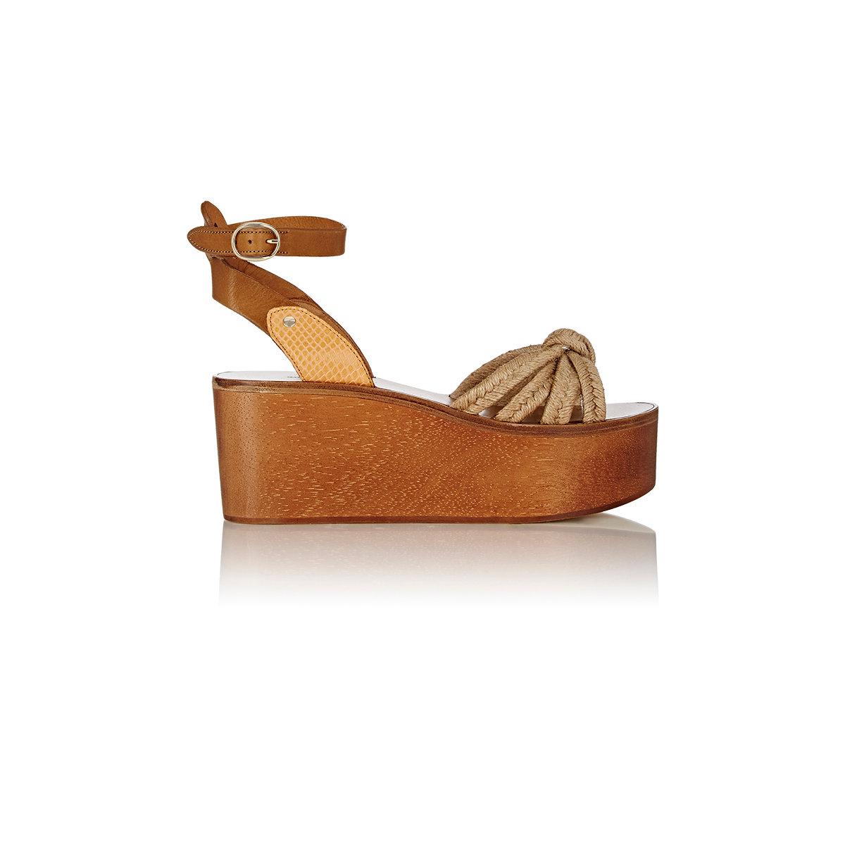 lyst 201 toile marant kia platform wedge sandals in brown lyst 201 toile marant kia platform wedge sandals in brown