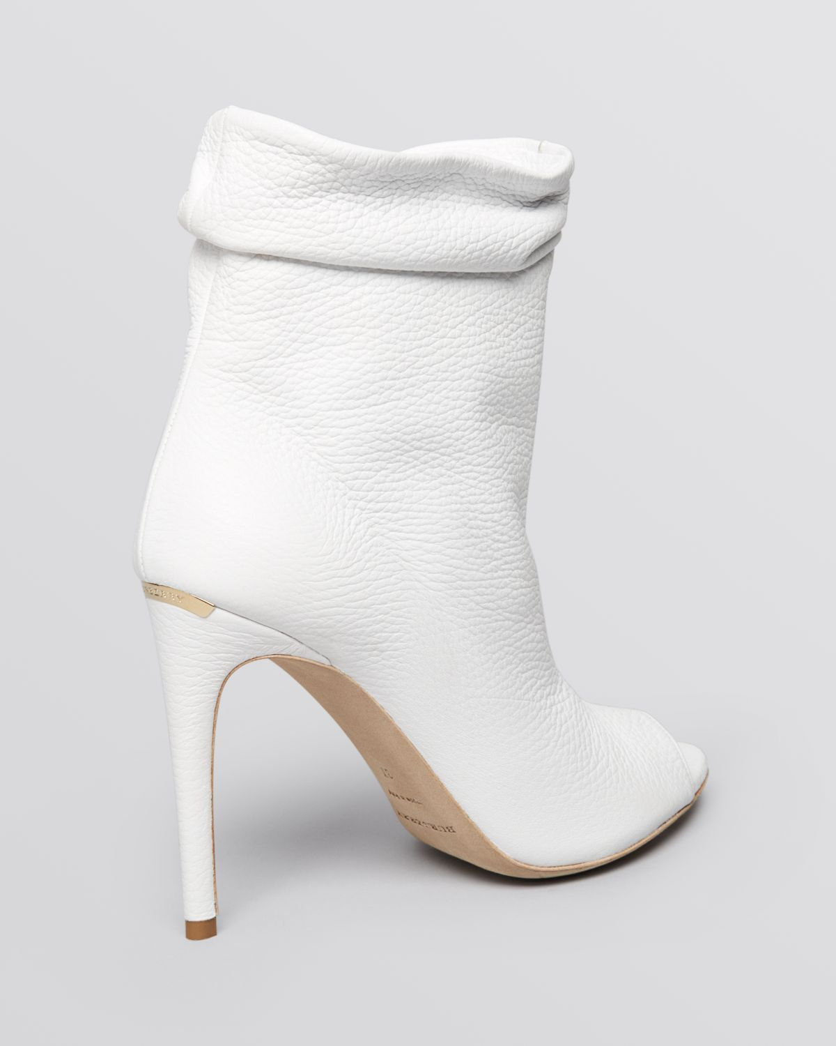 white peep toe booties