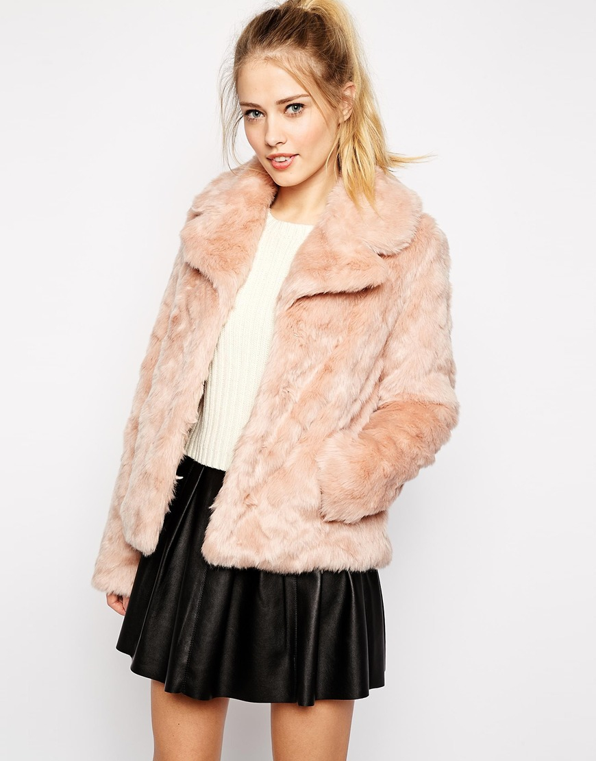 Lyst - Oasis Faux Fur Coat in Pink