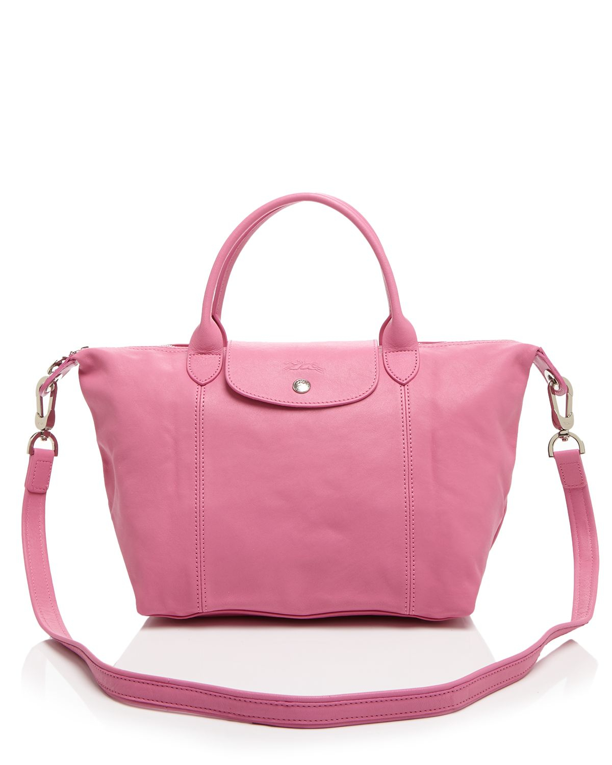 Lyst - Longchamp Shoulder Bag - Le Pliage Leather Cuir Small in Pink