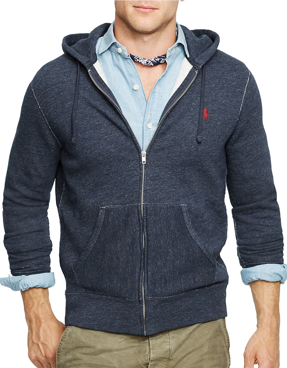 Polo ralph lauren Full-zip Fleece Hoodie in Blue for Men (Blue Heather ...