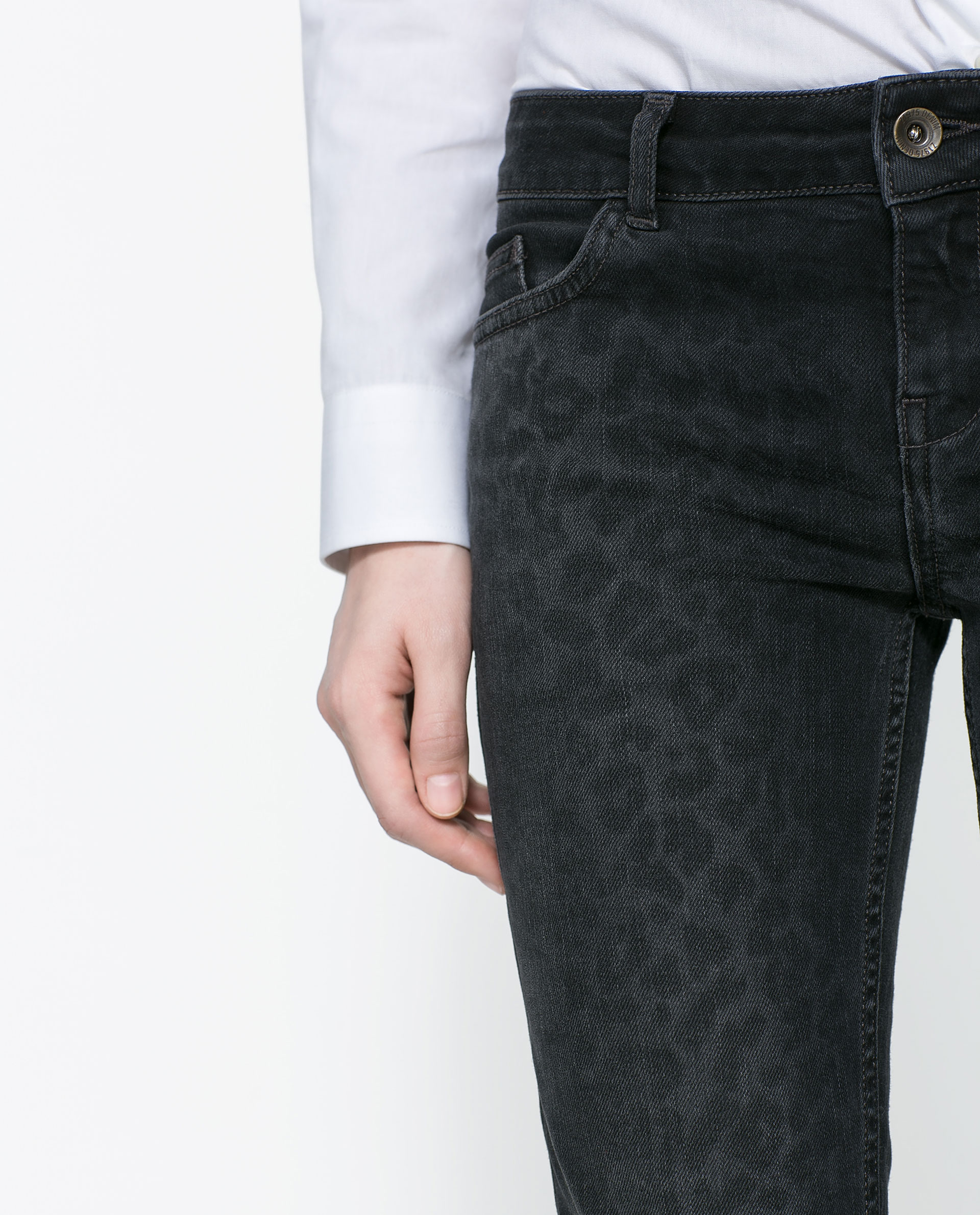 Zara Leopard Print Skinny Jeans In Black Lyst
