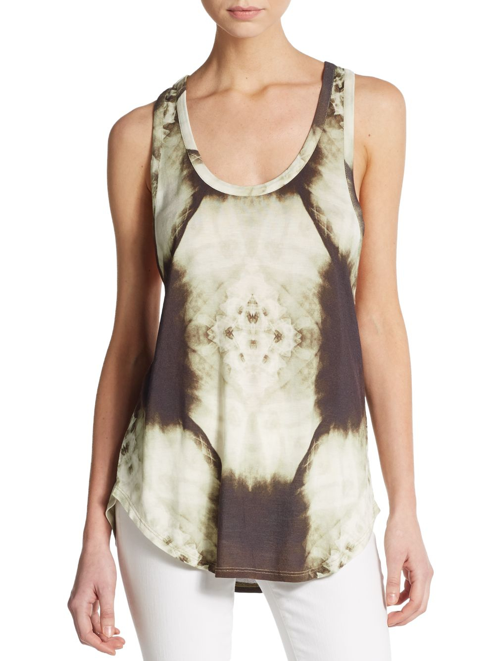 Haute hippie Tie Dye Tank Top in Beige (brown - ivory) | Lyst