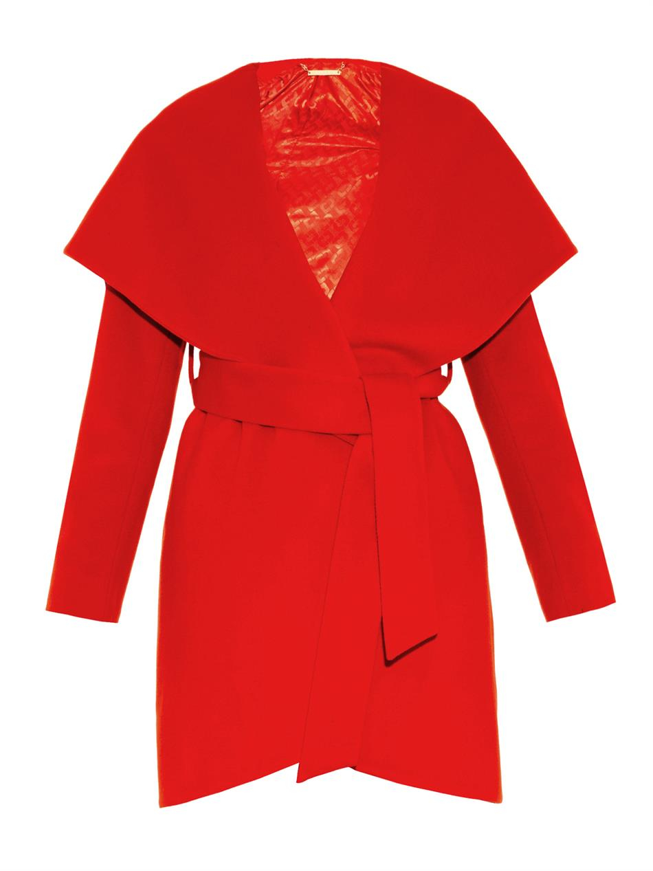 Diane von furstenberg Wrap Wool Coat in Red Lyst