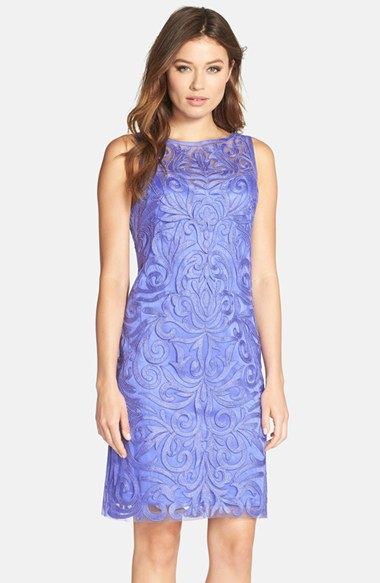 Lyst Sue Wong Embroidered Sheath Dress In Blue Gallery
