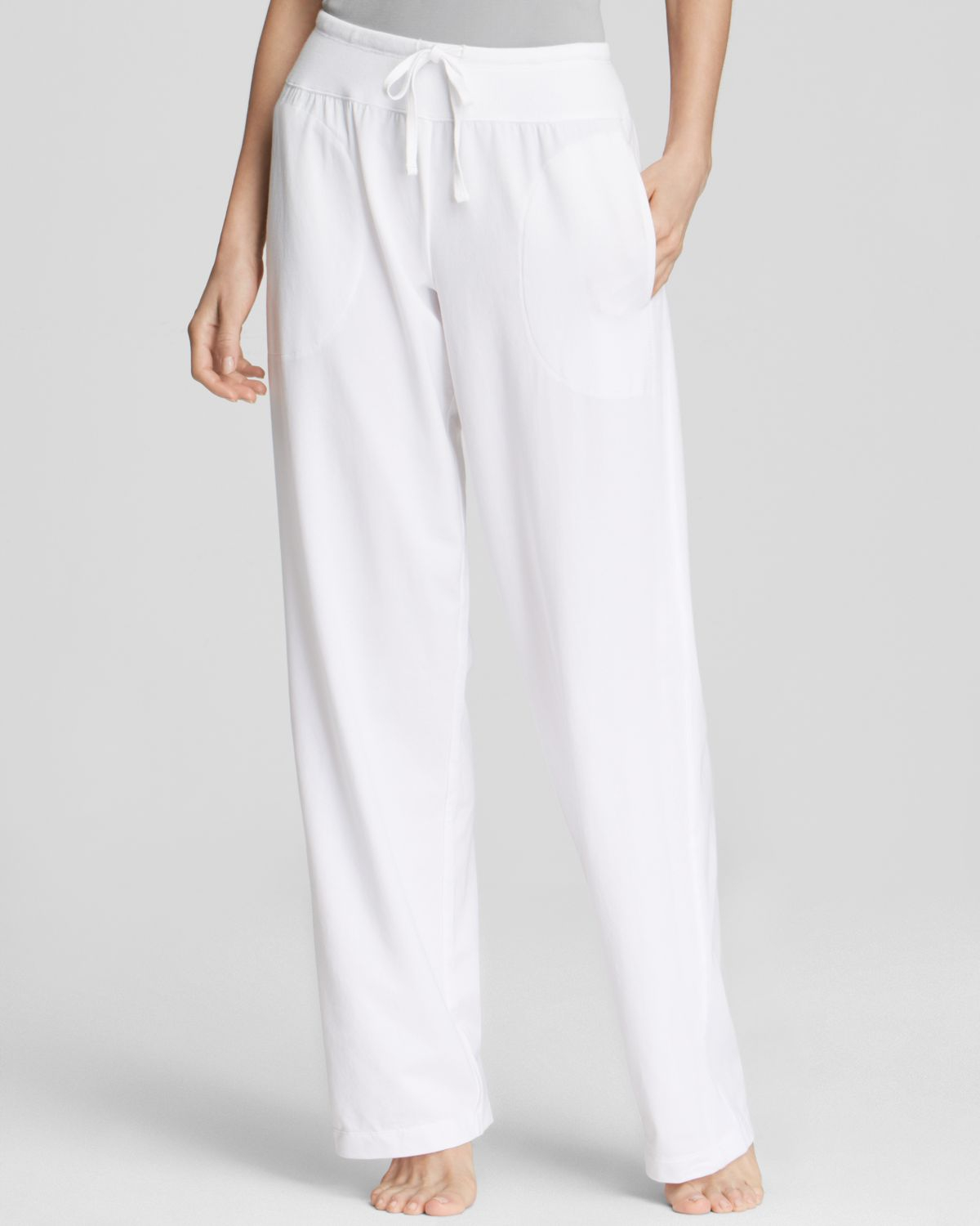 Dkny Stretch Pima Cotton Lounge Pants in White | Lyst