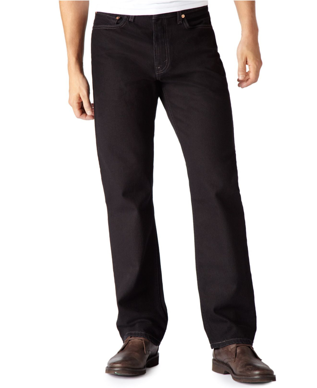 Levi's Big And Tall 550 Relaxed-fit Black Jeans in Black for Men | Lyst
