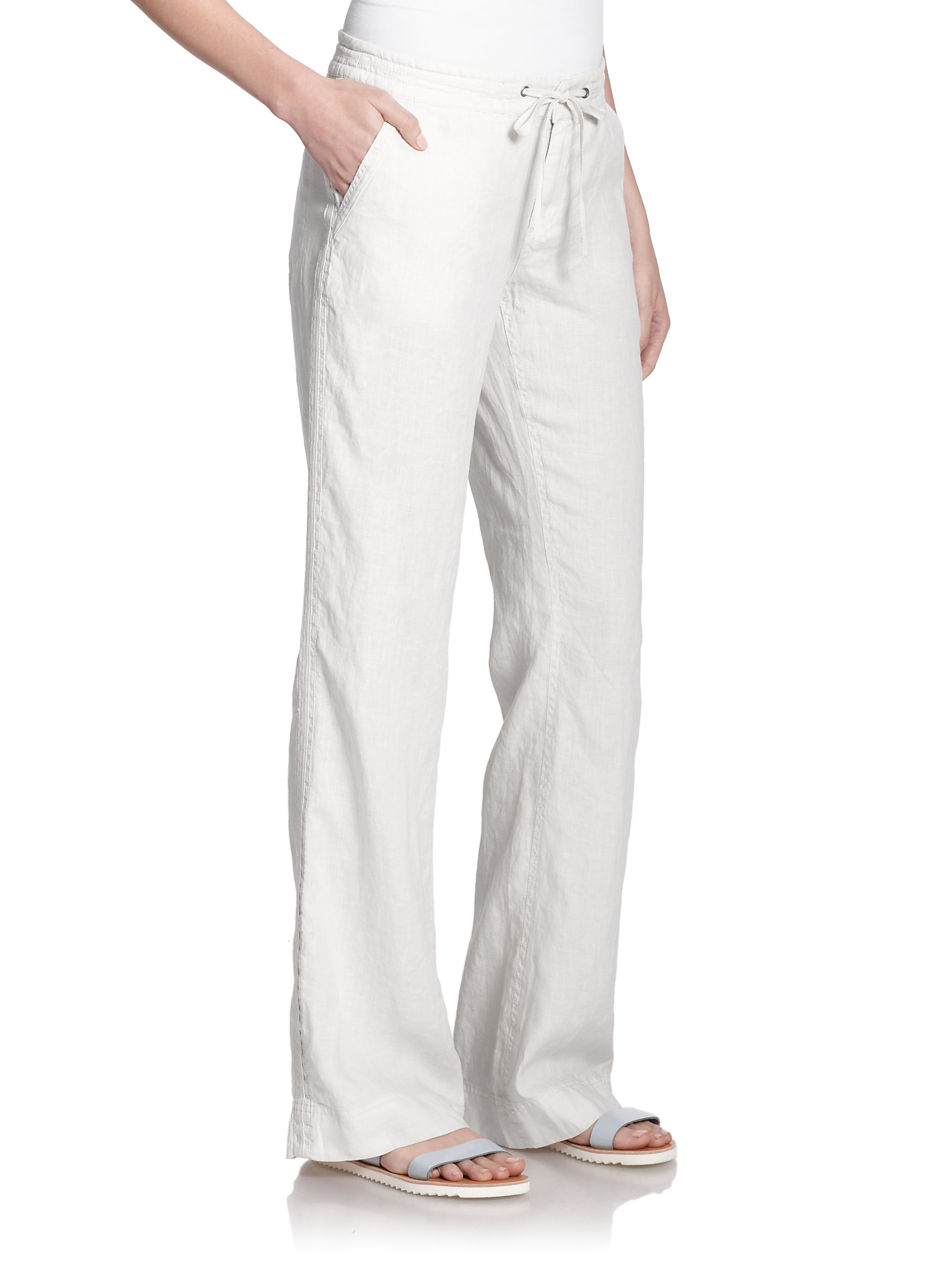 Joie Katriane Wide-leg Linen Pants in White | Lyst
