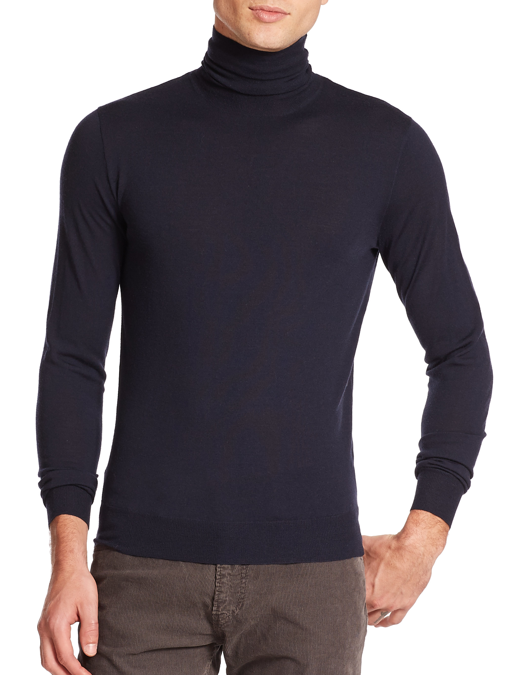 Ralph lauren black label Merino Wool Turtleneck Sweater in Blue for Men ...