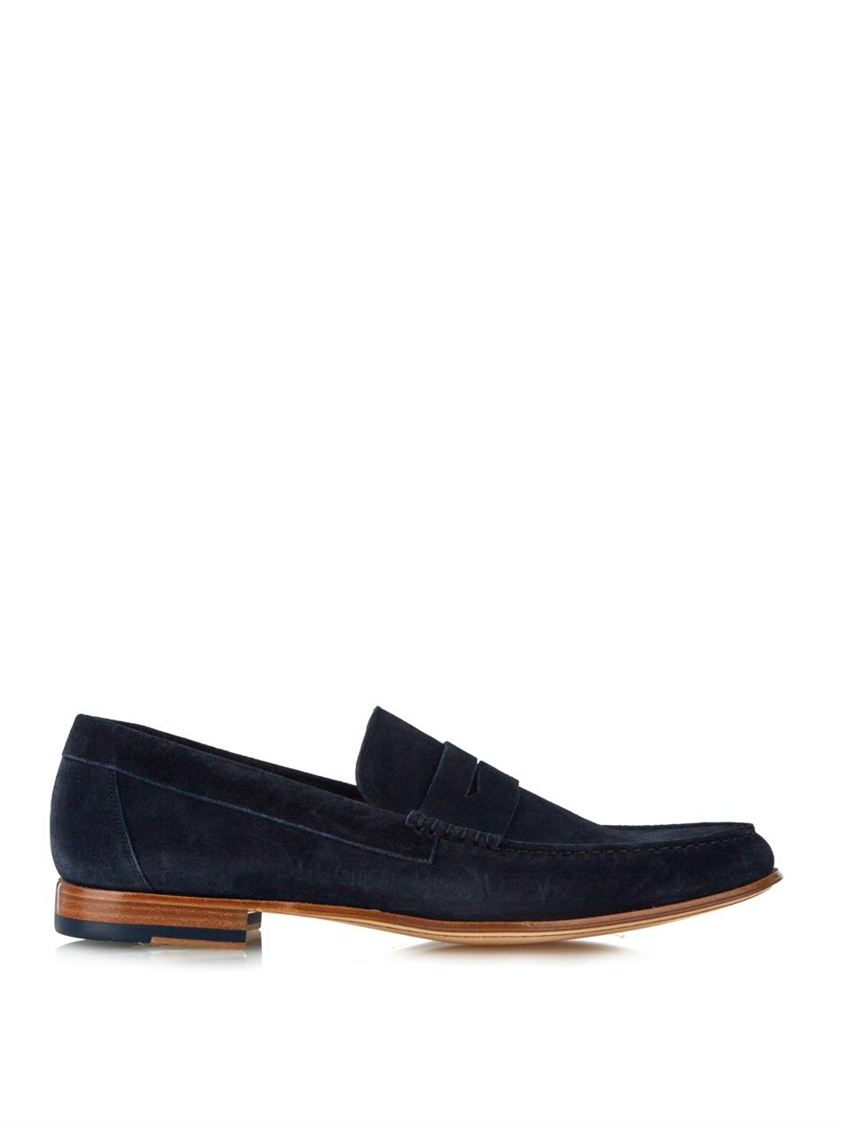 Lyst - Paul Smith Casey Penny Suede Loafers in Blue for Men