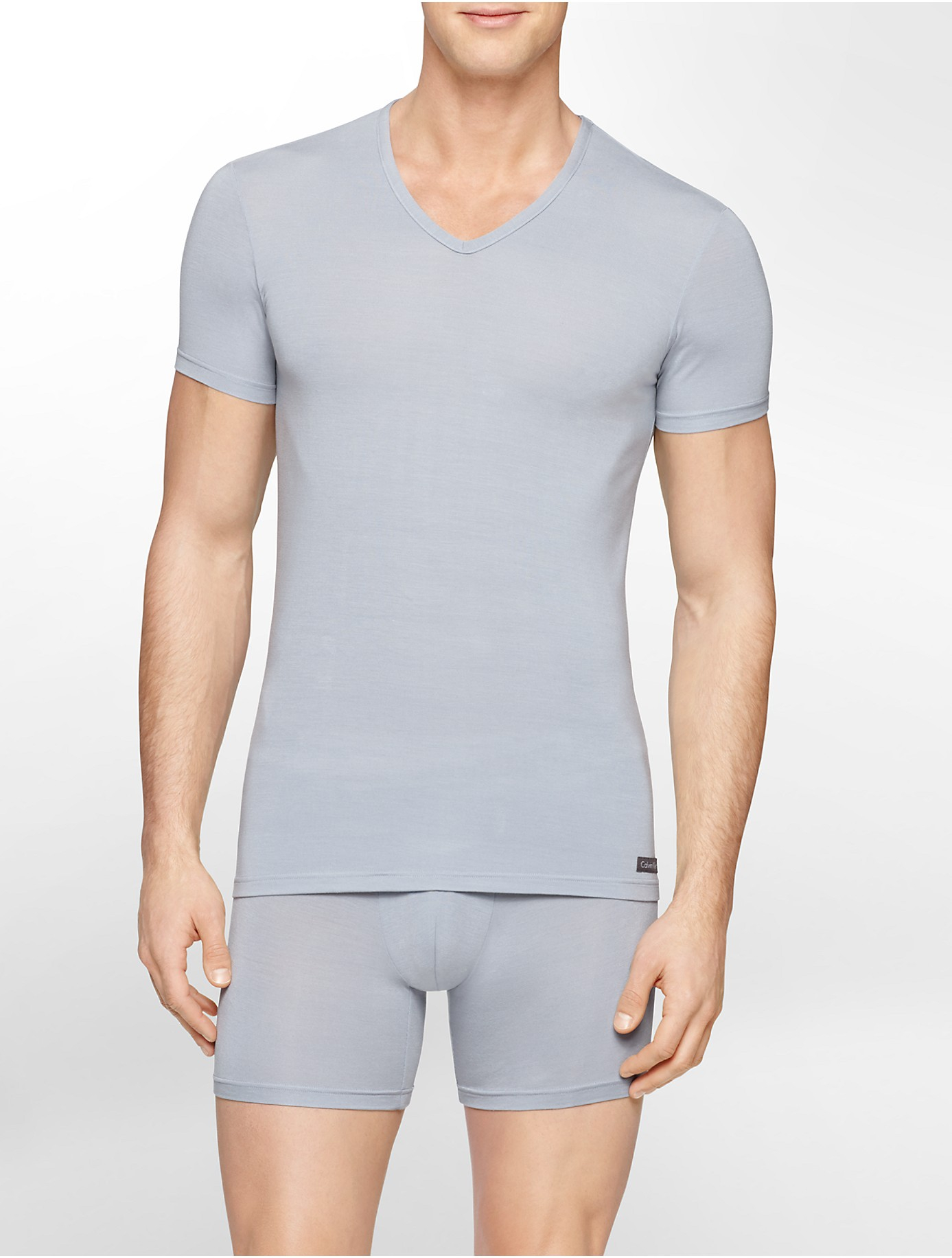 Lyst - Calvin Klein Underwear Body Modal V-neck T-shirt in Gray