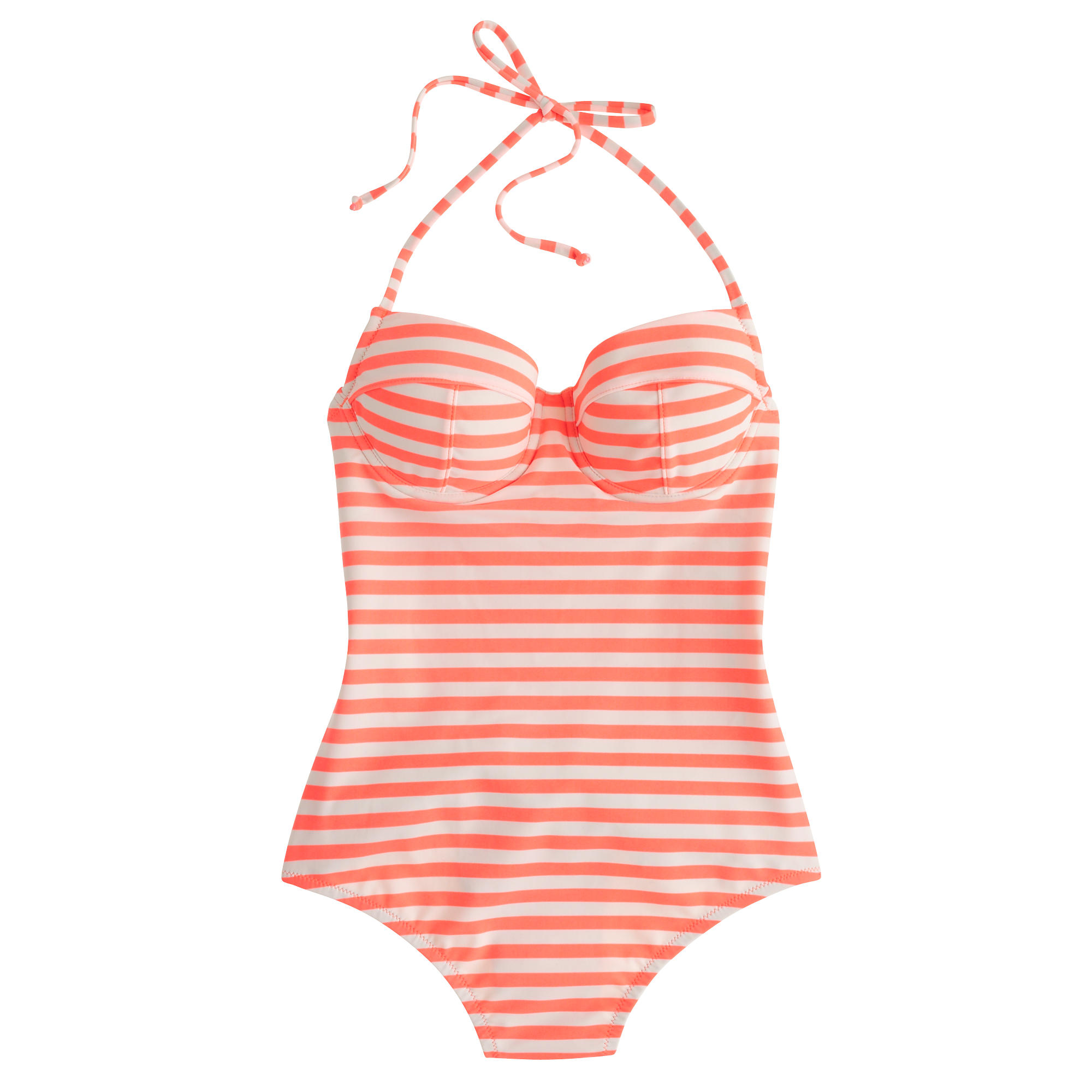 J.crew Dd-cup Striped Underwire One-piece Swimsuit in Red (neon ...