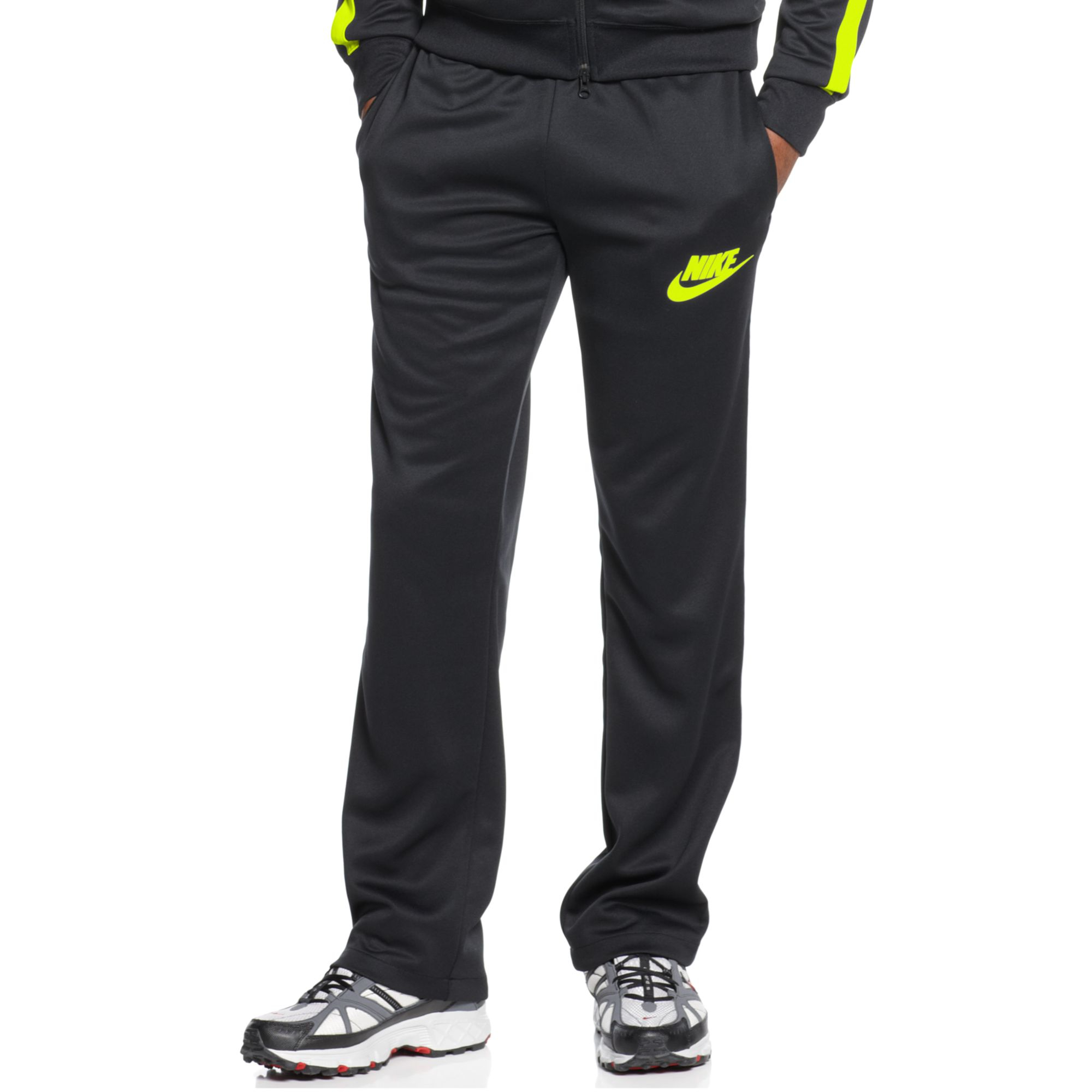Nike Logo Track Pants in Green for Men (BLACK/VOLT) | Lyst