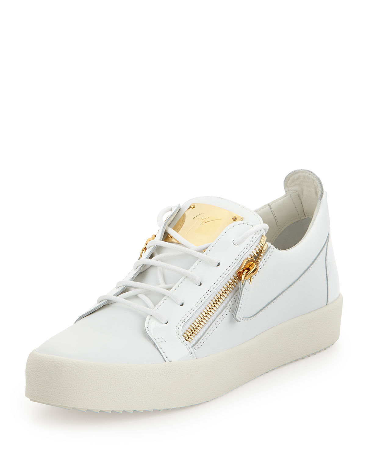 Giuseppe zanotti Leather Low-Top Sneakers in White for Men | Lyst