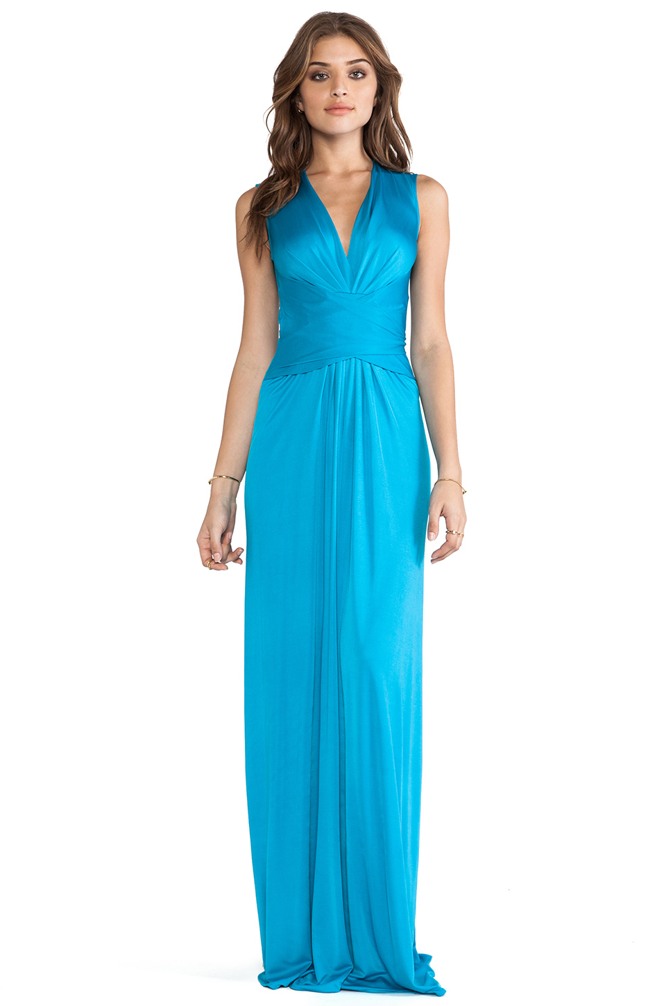 Issa Sleeveless Wrap Maxi Dress in Blue | Lyst