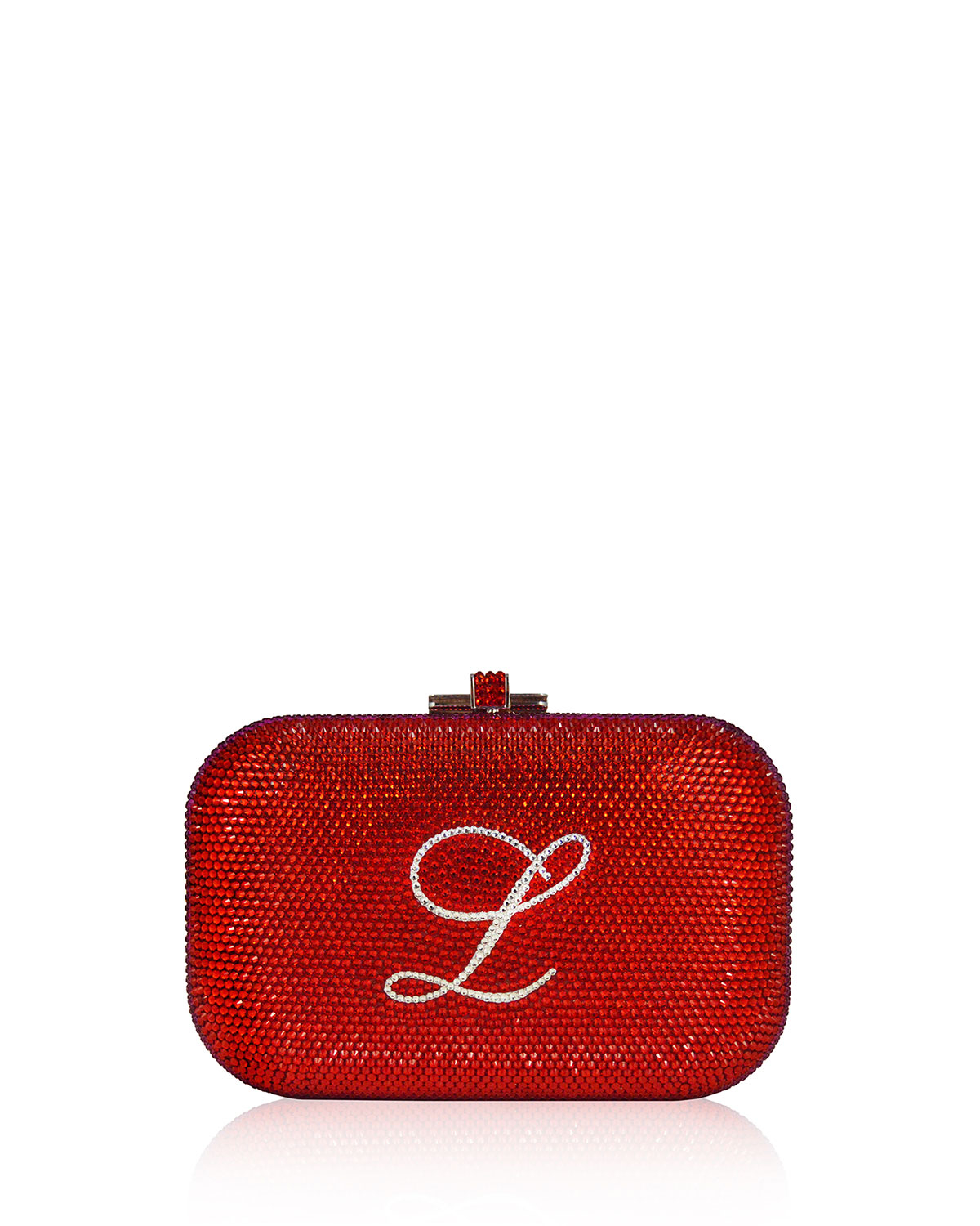 red crystal clutch bag