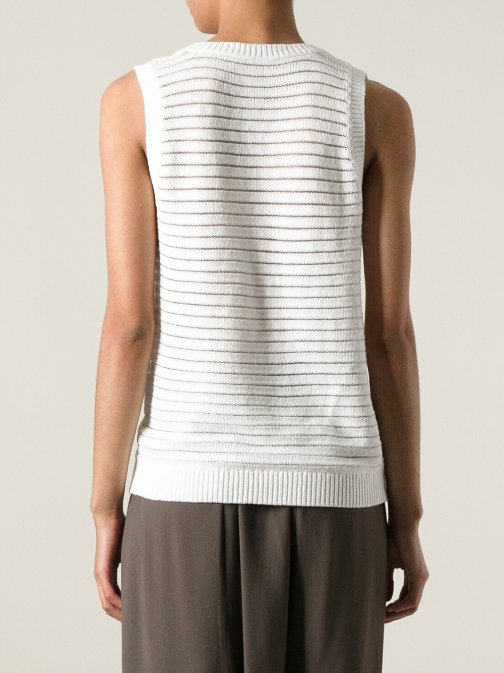 Lyst - J Brand Open Knit Tank Top in White