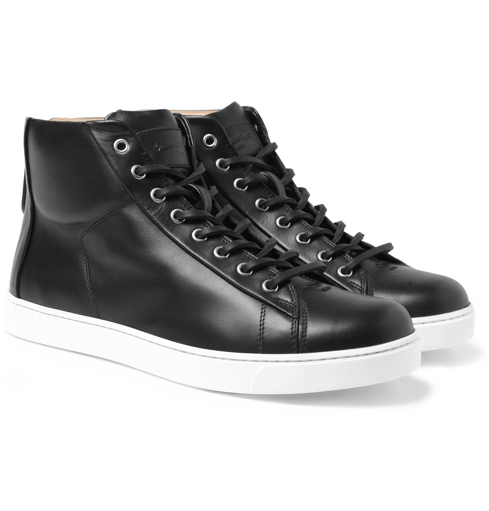 Lyst - Gianvito rossi Leather Hightop Sneakers in Black for Men