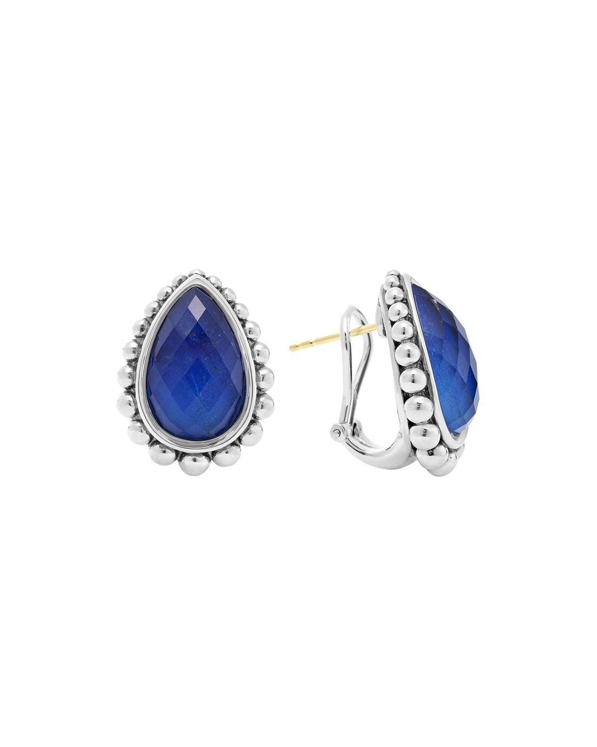 Lyst Lagos Maya Silver Lapis Half Hoop Earrings In Blue Gallery