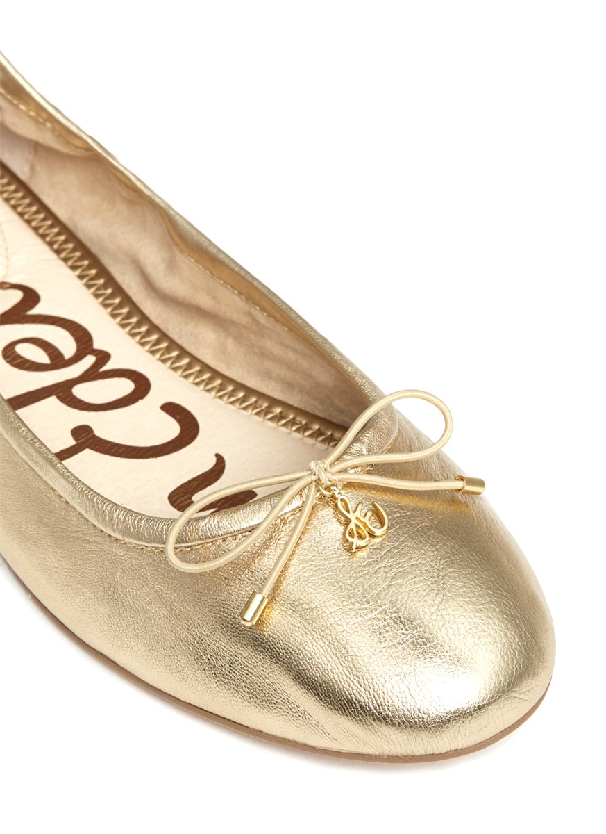 Lyst - Sam Edelman 'felicia' Leather Ballet Flats in Metallic