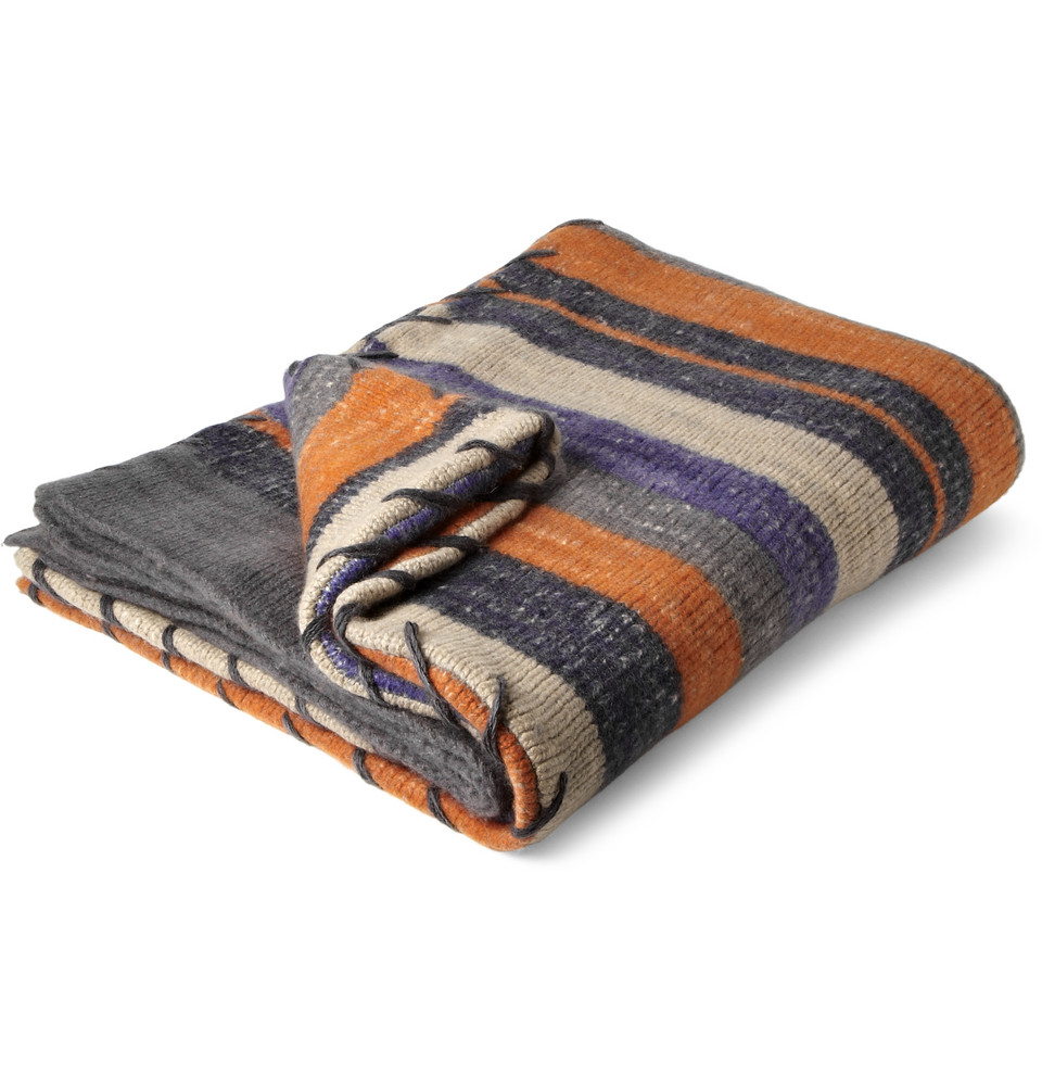 Lyst - The elder statesman Striped Cashmere Blanket in Gray for Men