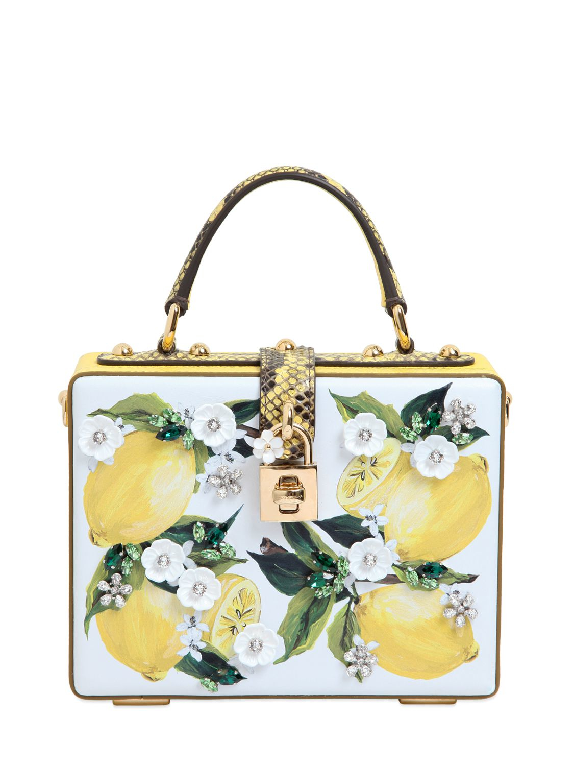 Lyst - Dolce & Gabbana Lemon Printed Leather Dolce Bag In Yellow