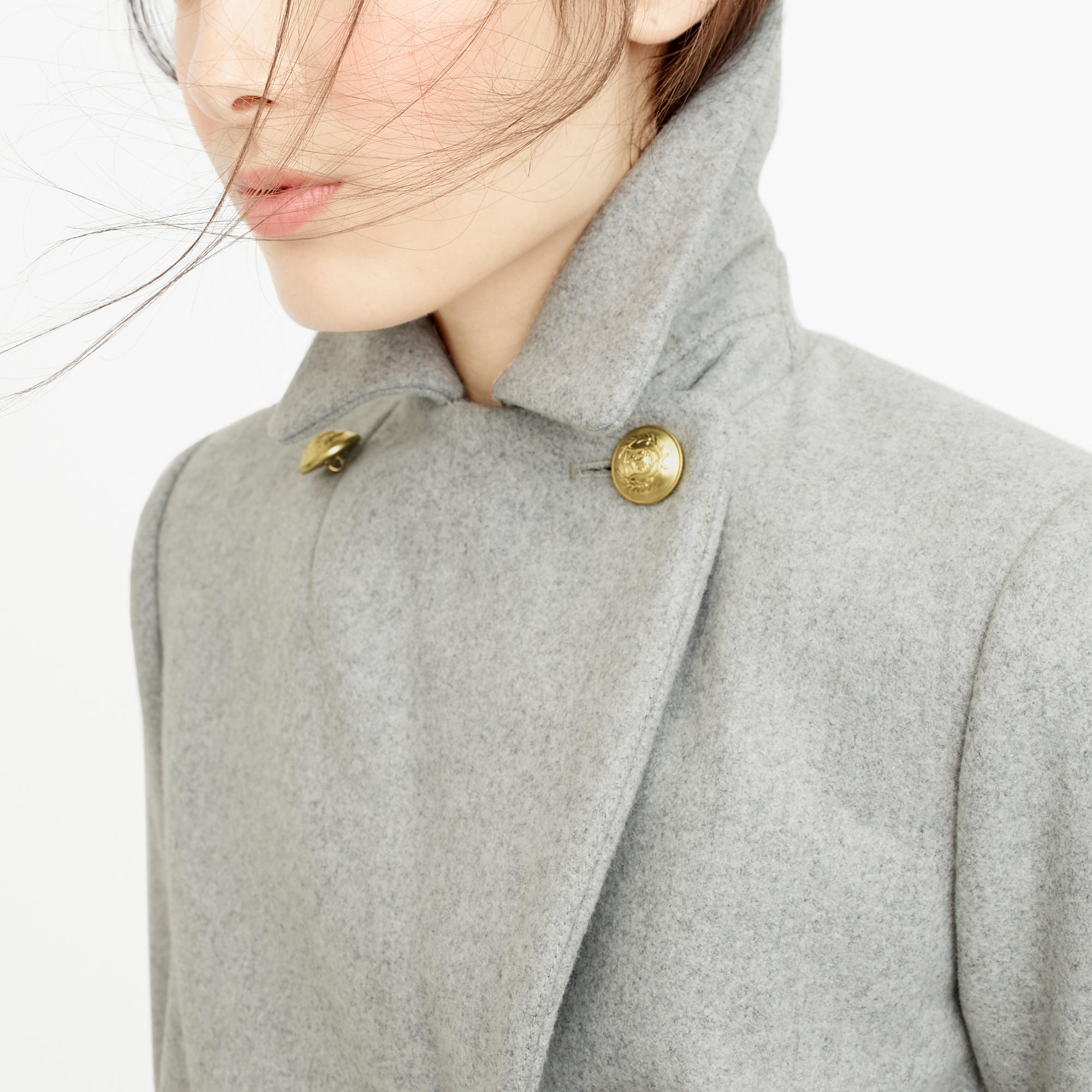 Lyst - J.Crew Petite Wool Melton Peacoat in Gray