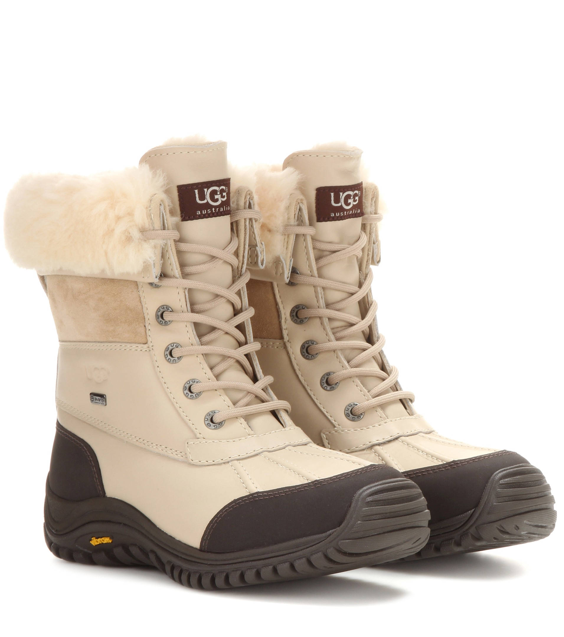 UGG Adirondack Ii Shearling-lined Leather Boots in Natural - Lyst