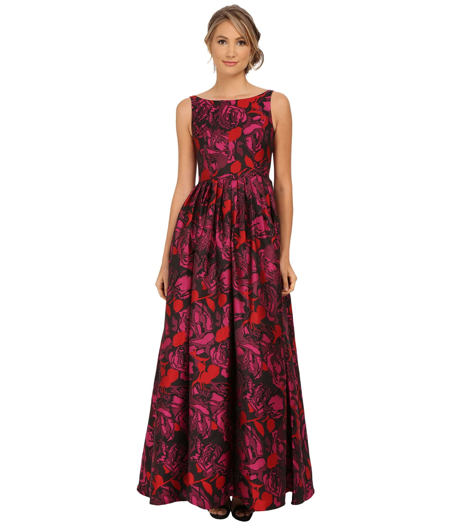 adrianna papell floral jacquard dress