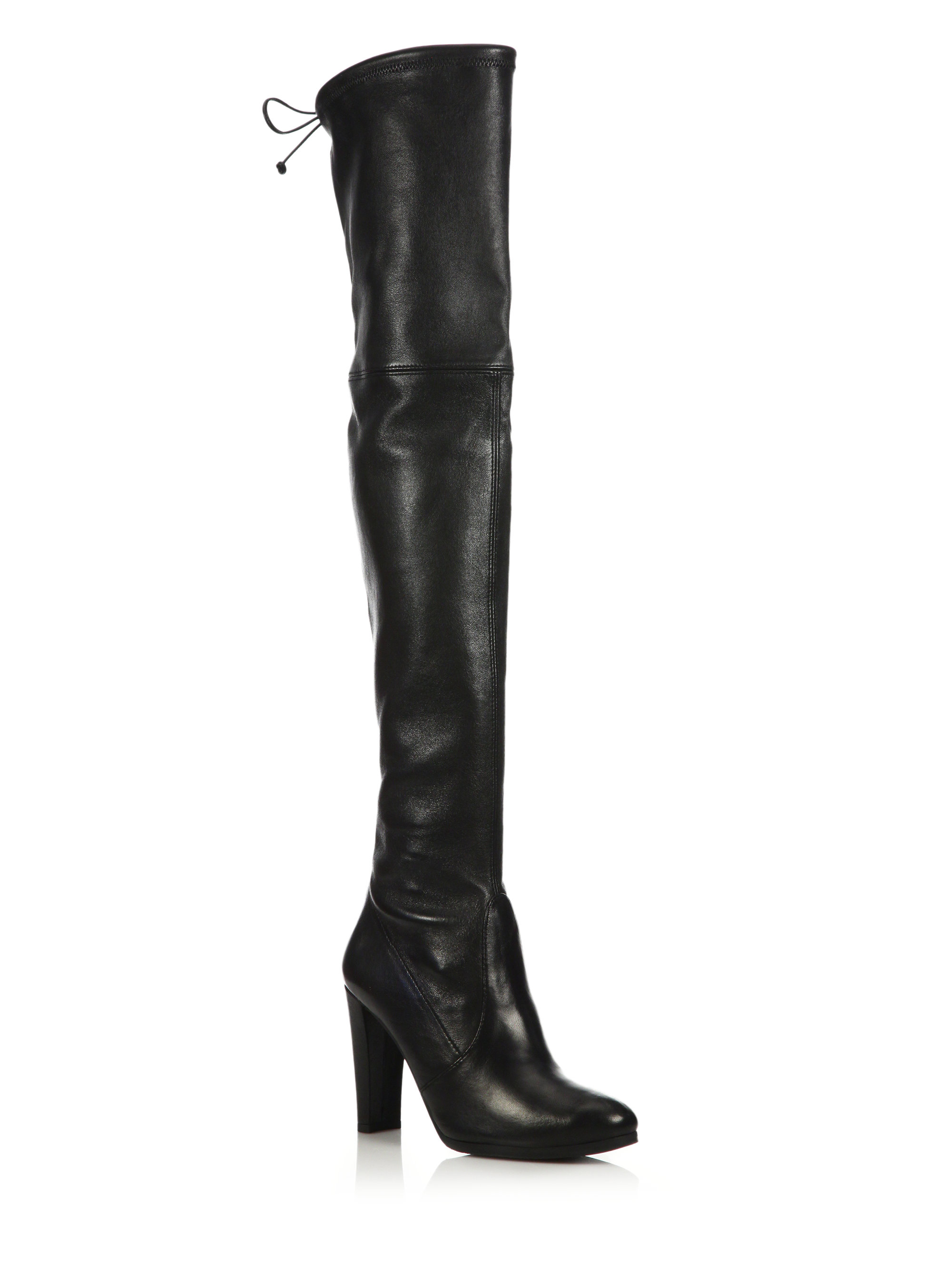 Stuart weitzman Highland Leather Over-The-Knee Boots in Black | Lyst