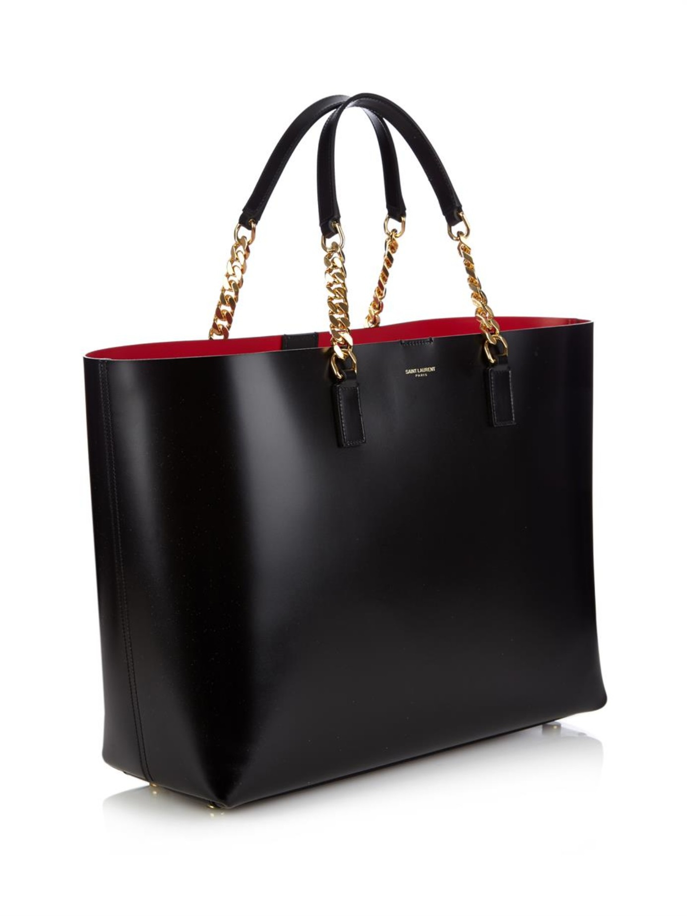 Lyst - Saint laurent Monogram Double-faced Leather Tote in Black