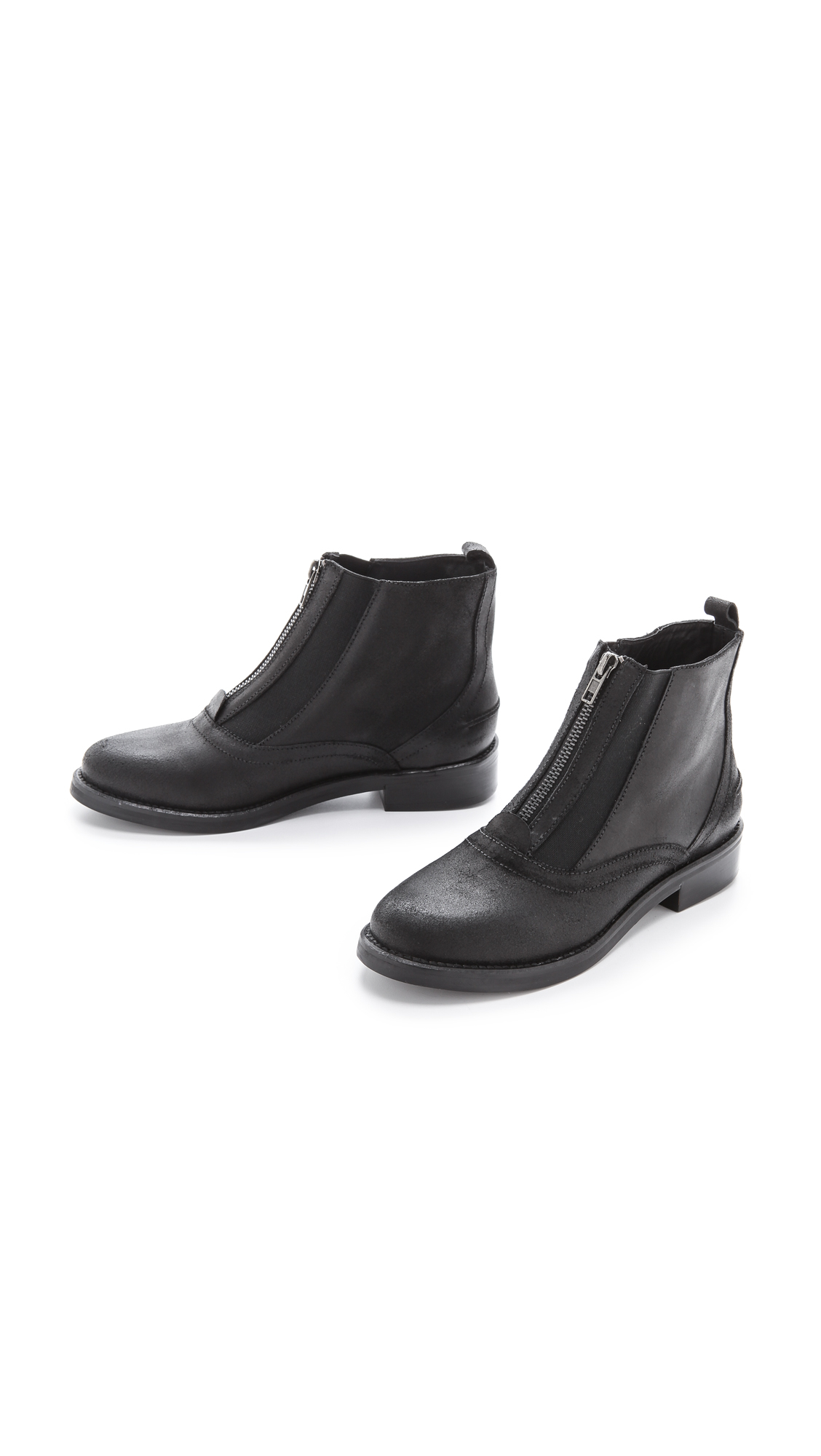 comfortable flat black booties