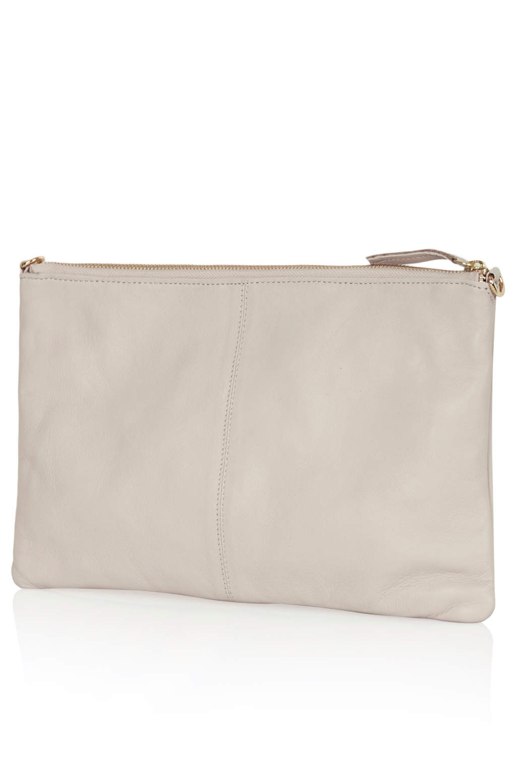 Lyst - Topshop Twisted Leather Clutch Bag in Natural