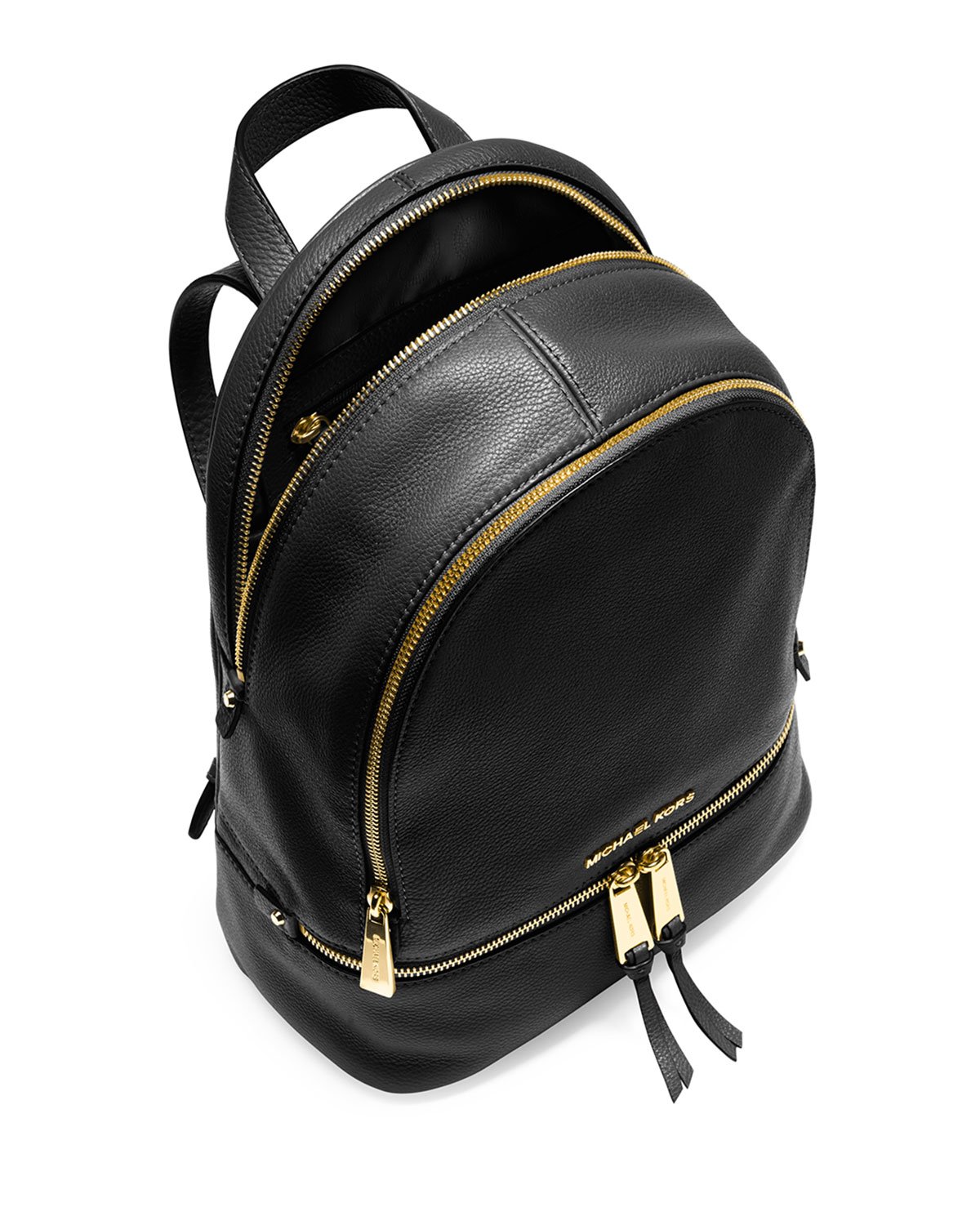 Michael michael kors Rhea Small Zip Backpack in Black | Lyst