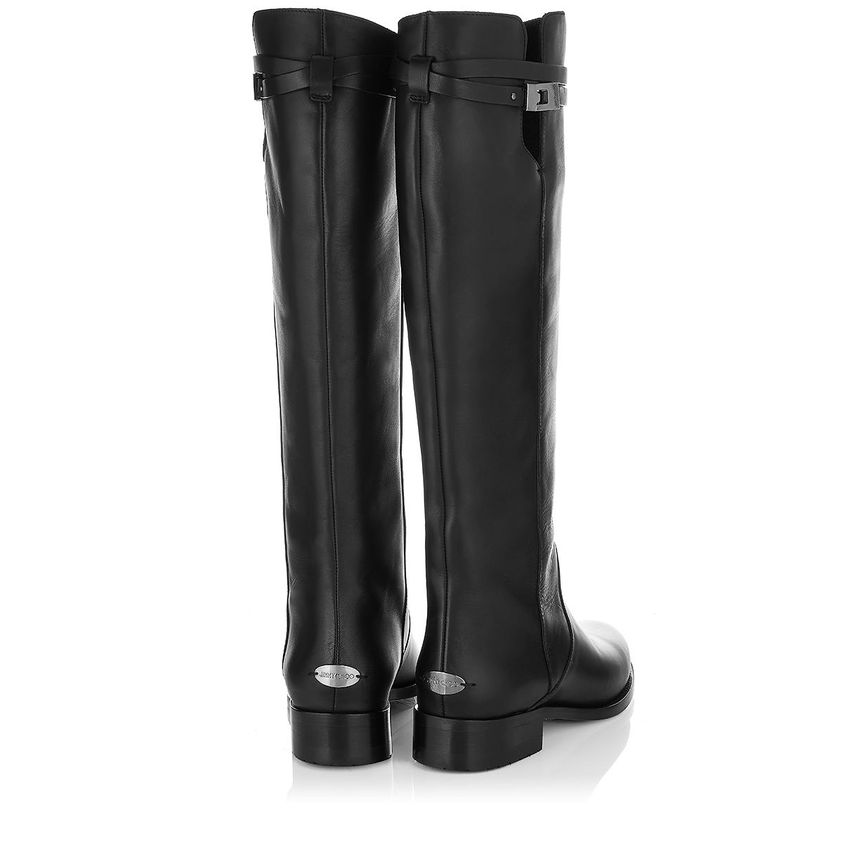 Jimmy choo 50/50 Stretch Leather & Suede Knee-High Boots in Black | Lyst