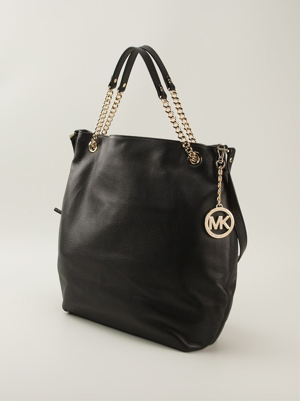 black handbag with chain handle