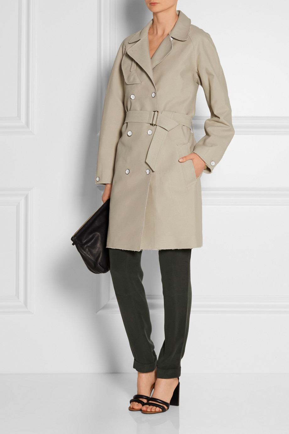 Lyst - Rag & bone Port Leather-Trimmed Cotton-Blend Piqué Trench Coat ...