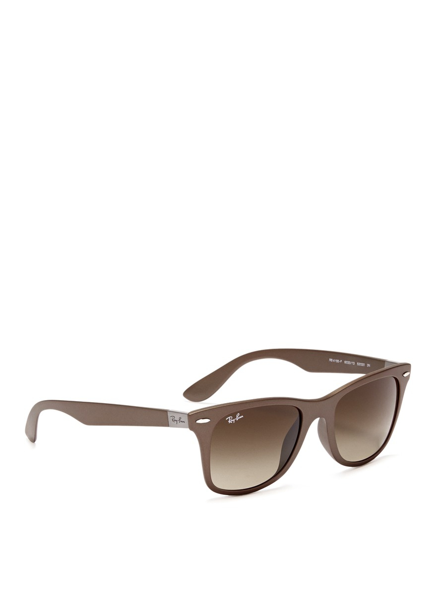 Lyst Ray Ban Original Wayfarer Matte Metallic Sunglasses In Brown