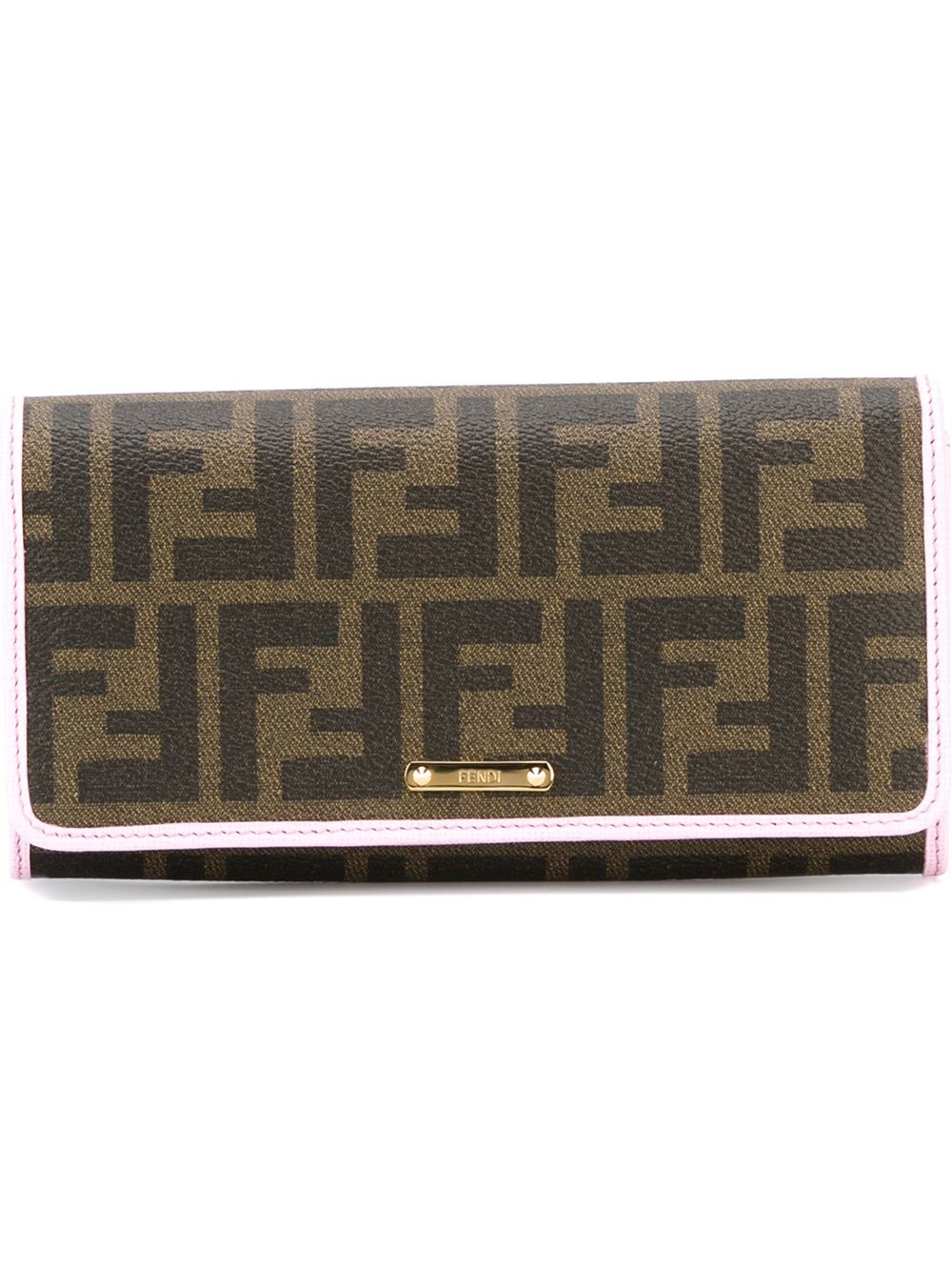 Lyst Fendi Monogram Wallet In Brown