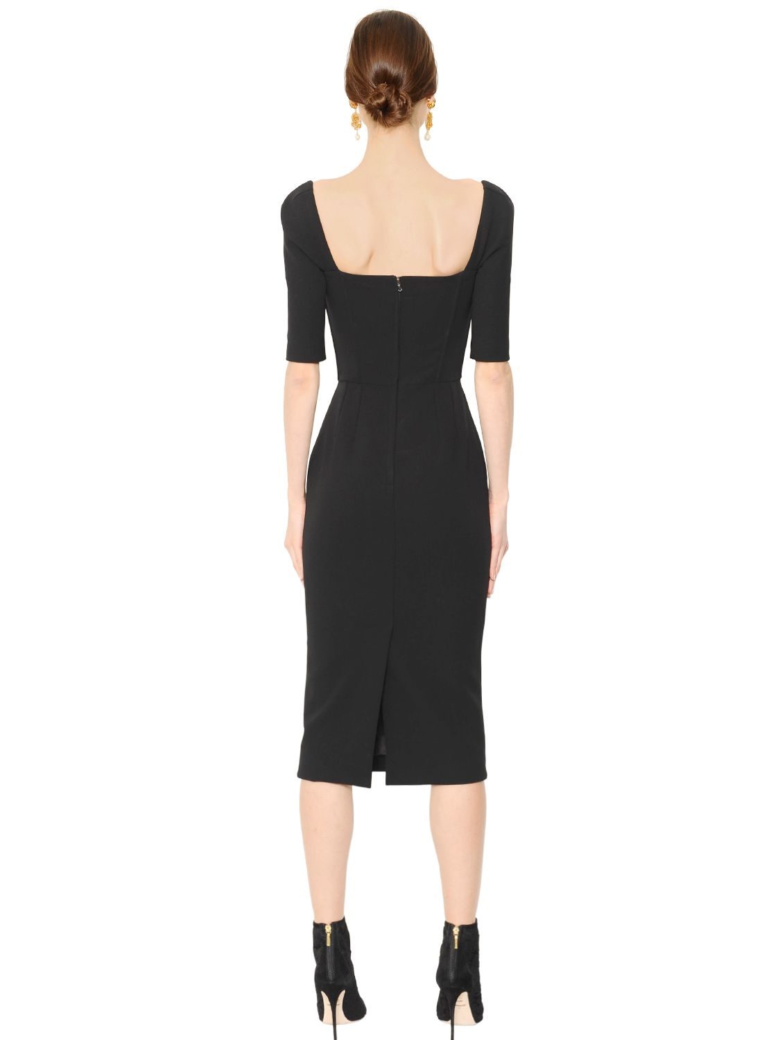 Lyst - Dolce & Gabbana Stretch Wool Crepe Bustier Dress in ...