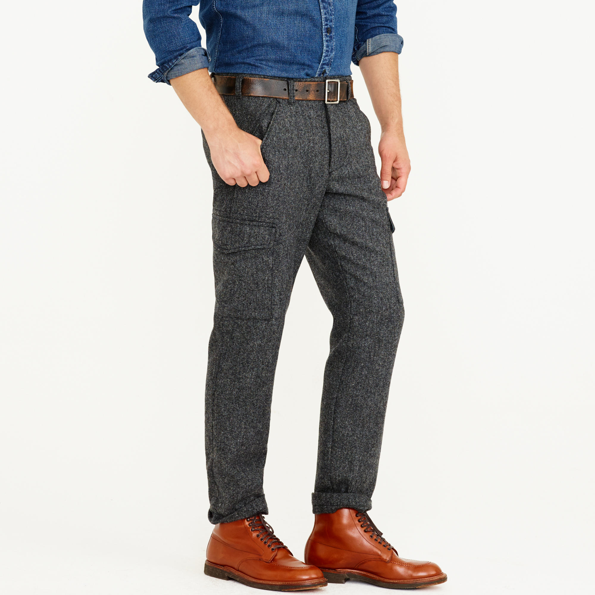 Lyst J.Crew Wallace & Barnes Donegal Wool Cargo Pant in Gray for Men