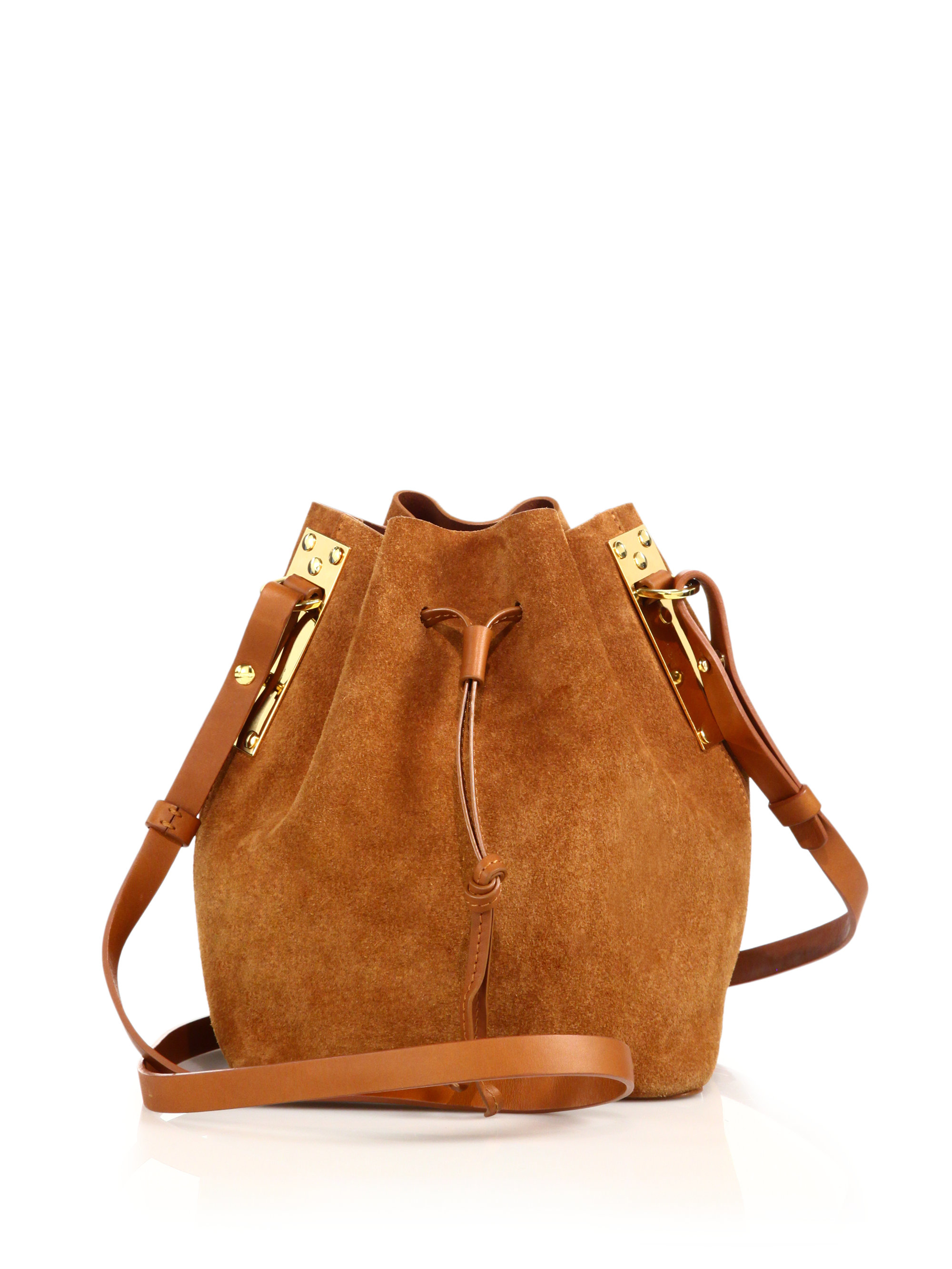 Lyst - Sophie Hulme Suede Bucket Bag in Brown