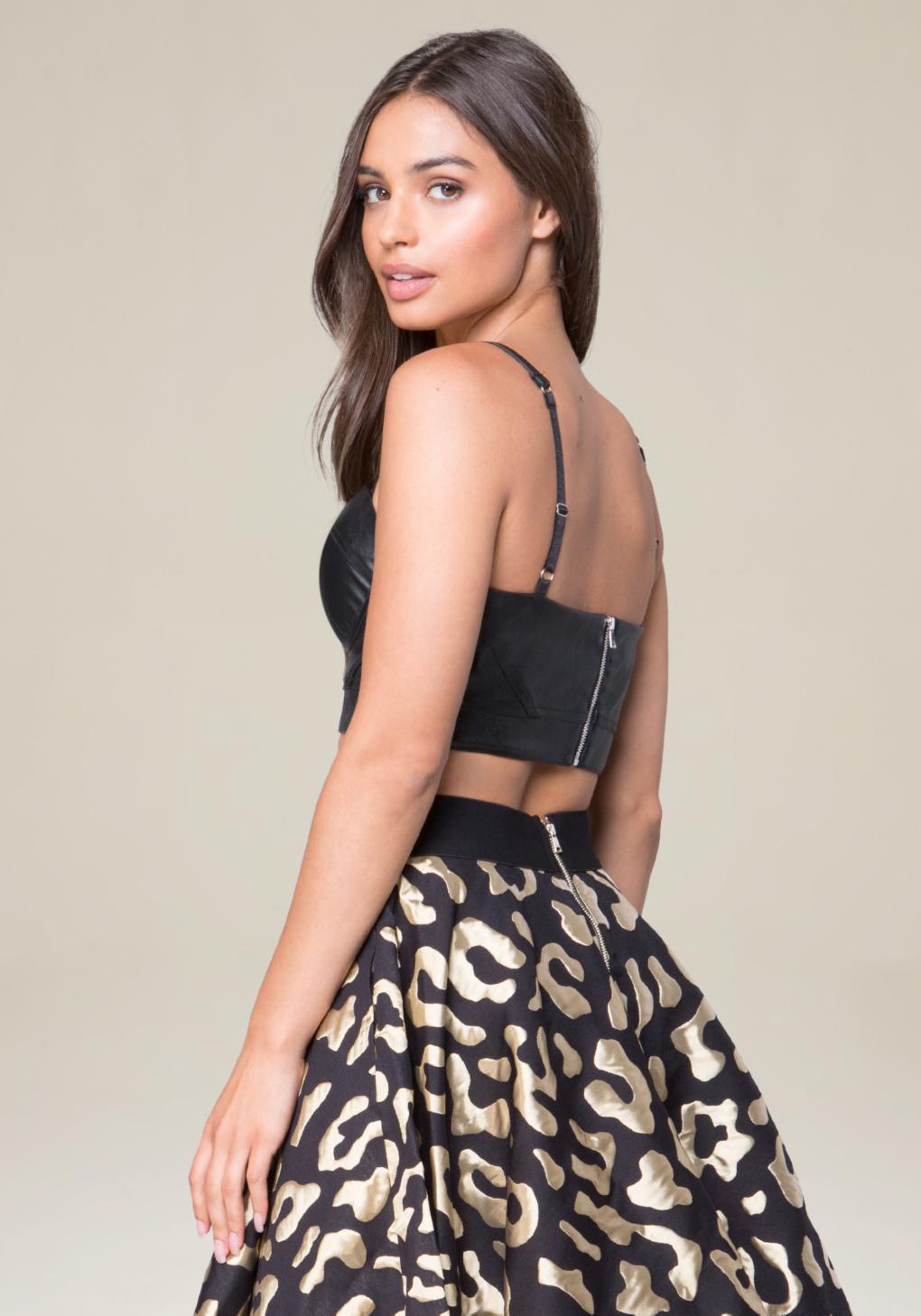 faux leather bralette top