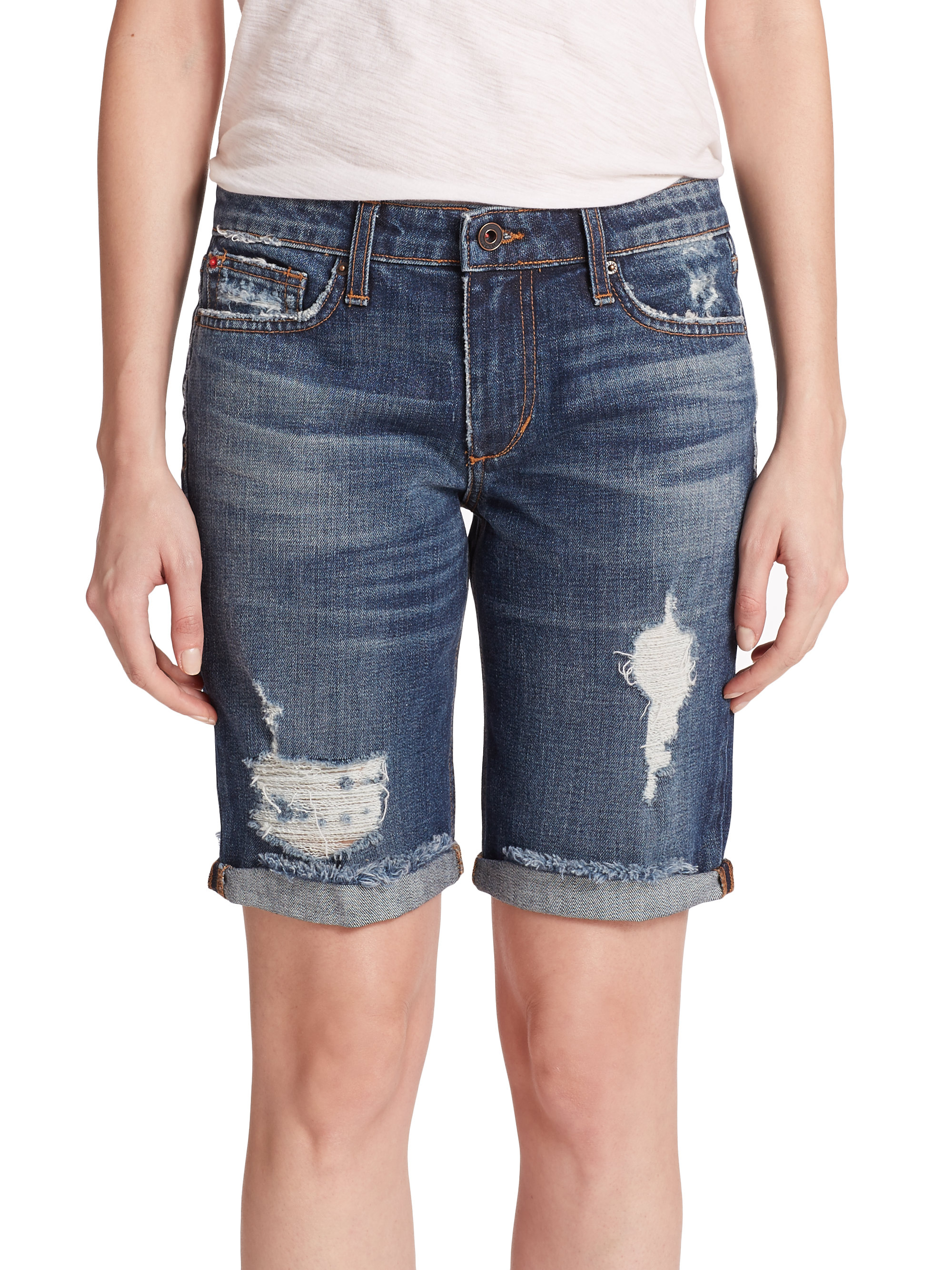 womens denim bermuda shorts